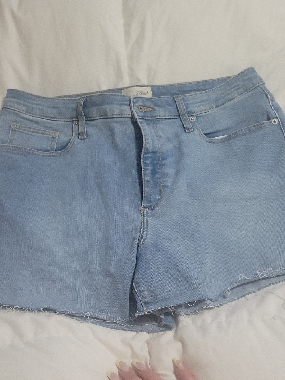 Universal Thread Light Blue Denim Shorts with Contrast Stitching